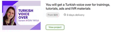 A project at Upwork Project Board