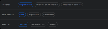 InVideo: Specify your target audience before generating the video.