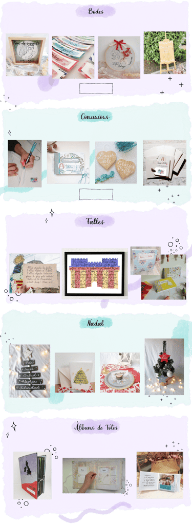 Detalls per a bodes, comunions, falles, nadals. Àlbums de fotos fets des de zero amb scrapbooking.