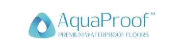 a logo for a waterproof flooring company, AquaProof