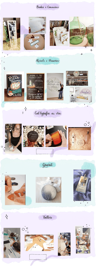 Bodes i Comunions, cal·ligrafia en viu, gravat, murals i pissarres decoratius i tallers presencials 