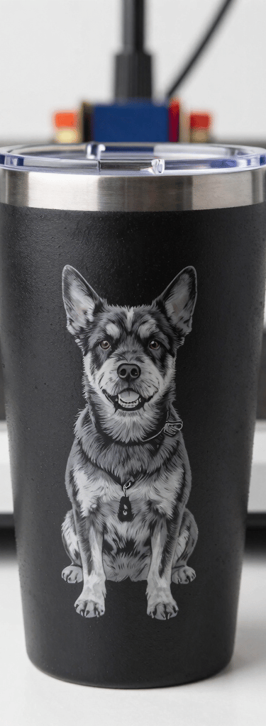 A craftsman carefully engraving a custom design onto a metal surface in a cozy workshop.