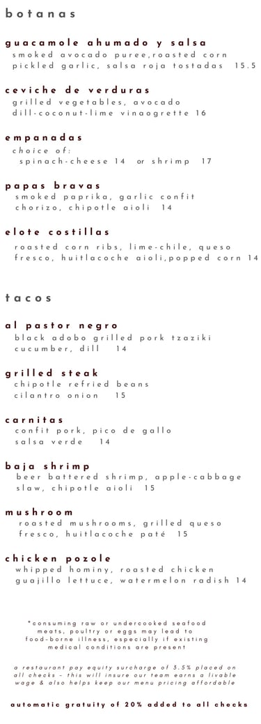 SUNDAY - MONDAY FUNDAY - TACOS BOTANAS