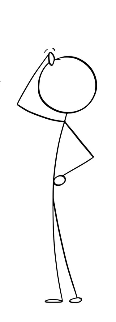 stickman qui se gratte la tête