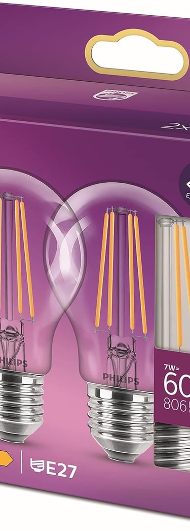 a couple of bulbs in a box with a purple box