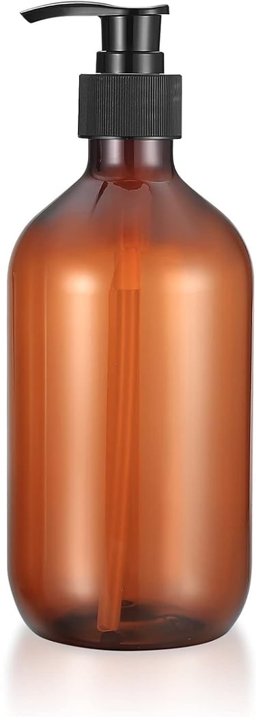 a bottle of liquid soap with a soap dispenser