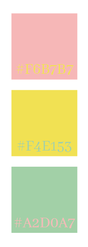 palette de couleur Darlila avec codes Hexa pour chacune 