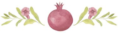 pomegranate and leaves crest