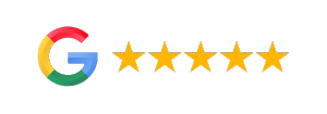 a google search engine logo with five stars
