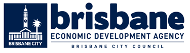 the logo for the economic development agency of the city of Brisbane