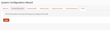 Aplicando as configurações finais do OPNsense