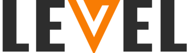 νLEVEL logo with orange accent representing marketing and sales services brand