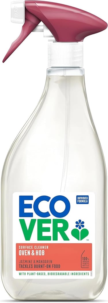 a bottle of ecoverice cleaner with a spray bottle