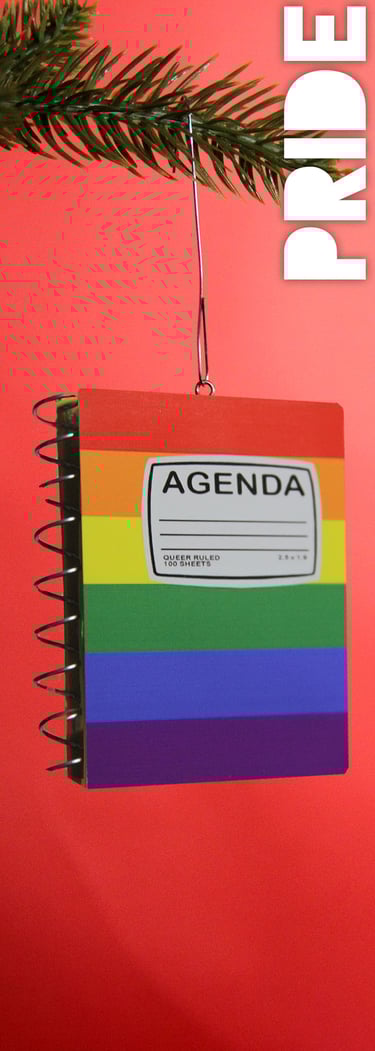 a rainbow colored ornament