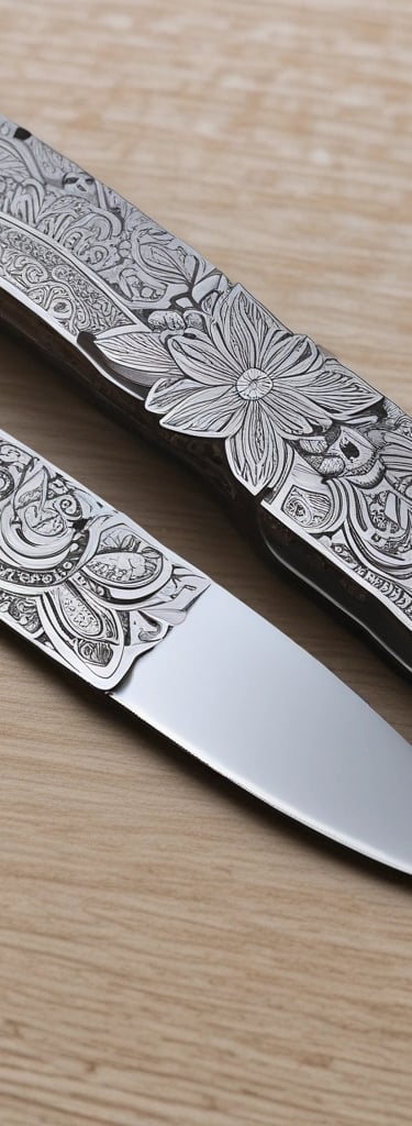 Close-up of a wooden cutting board engraved with a family tree design.