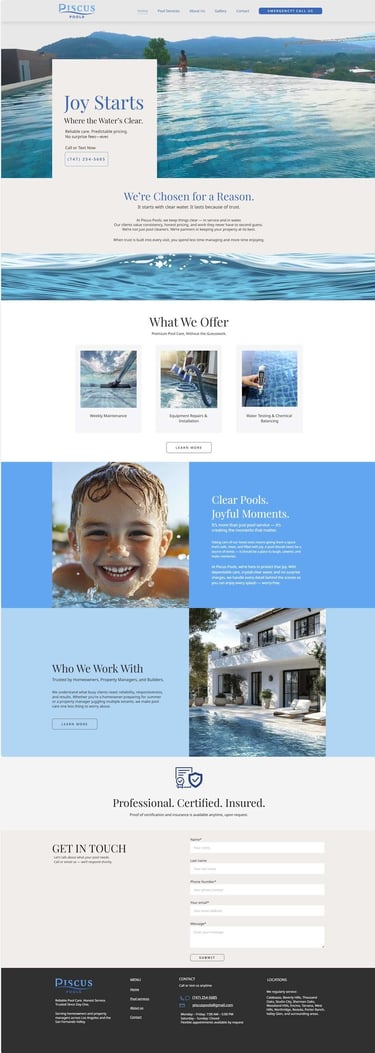 Pool service website redesign preview