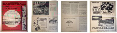 Rare opening day commemorative Basketball Hall of Fame newspaper with basketball history and photogr