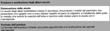 estratto della lettera protocollata con idee sui lavori da svolgere in piazza castello a monteparano
