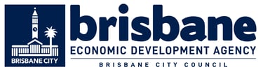 the logo for the economic development agency of the city of Brisbane