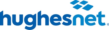 Hughesnet official blue logo for satellite internet service provider.