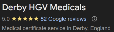 Derby HGV Medicals Google Reviews