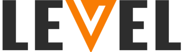 νLEVEL logo with orange accent representing marketing and sales services brand