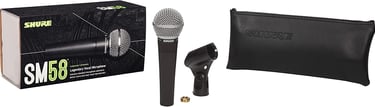 Shure SM58 Cardioid Dynamic Vocal Microphone w/A25D Mic Clip, Storage Bag
