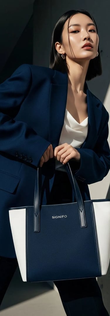 Tote bag kanvas SIGNIFO hasil DIY, aksesori fashion pelengkap gaya modern dan profesional.