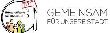 Logo of Burgerstiftung für Chemnitz with German text Gemeinsam für unsere Stadt.
