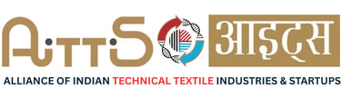 Logo of the Alliance of Indian Technical Textile Industries and Startups featuring AITTS and Hindi text.