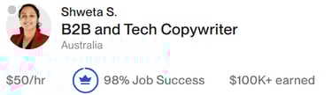 An Upwork profile