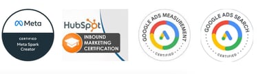 Certificados Meta, Hubs Spot, Google Ads.
