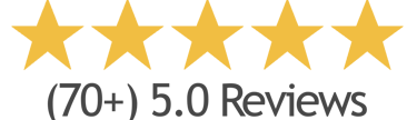 Master Carpet 5-star rating badge with over 70 customer reviews