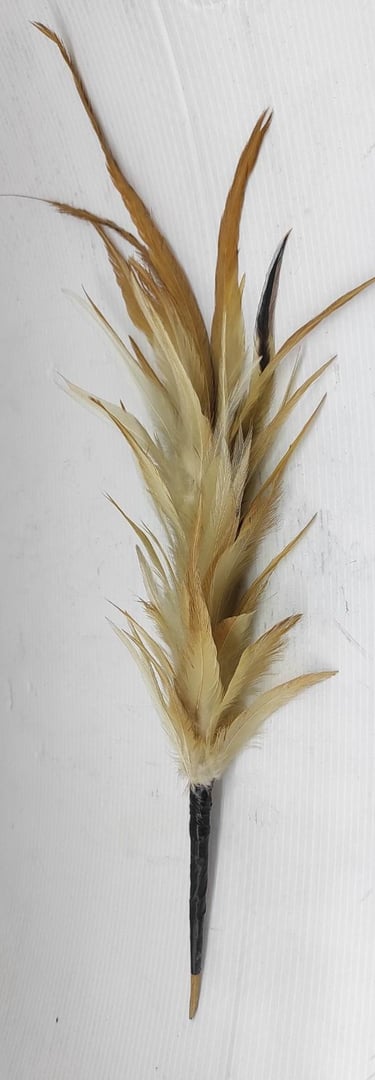 "Handcrafted tribal hair ornament with colorful bird feathers–eco-friendly accessory-Sent overseas"