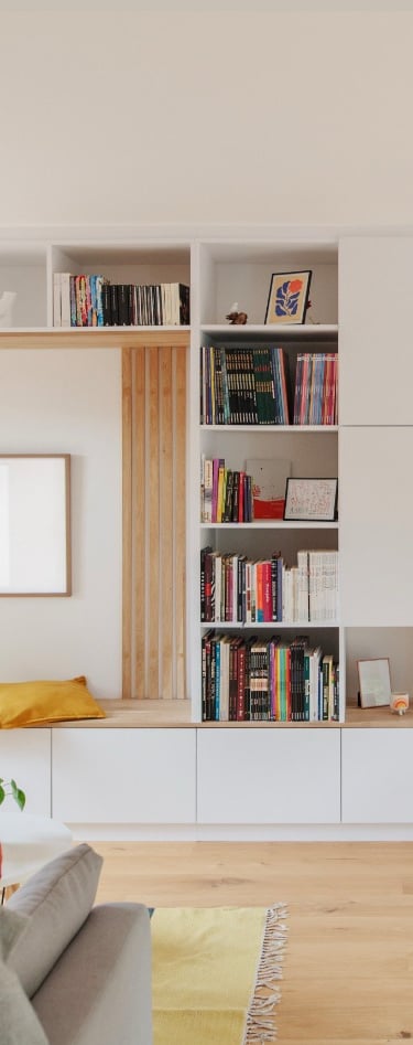 Photo d'un salon et bureau moderne et rénové