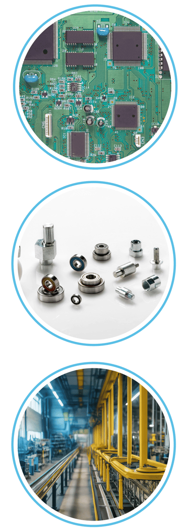 a group of different types of electronic components