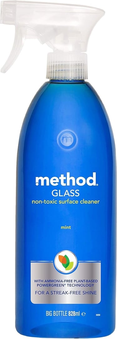 a bottle of method to clean a glass