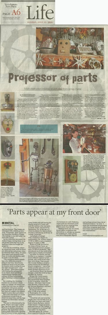 Tal Avitzur featured in July 13, 2014 Santa Barbara News-Press.