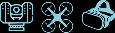 laser scanner, drone, visore VR