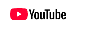 YouTube logo with red play button icon and black text.