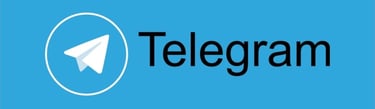 Official Telegram messenger logo featuring a white paper plane icon on a blue background.