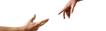 two hands reaching for a hand reaching out of a hand