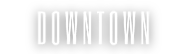 Minimalist black and white downtown wordmark logo featuring tall condensed typography.