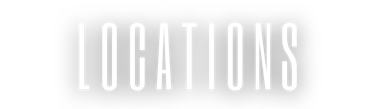 White text reading LOCATIONS in a tall, narrow font centered on a black background.