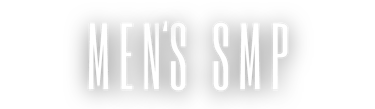 White Men's SMP logo text on a black background for Scalp Micropigmentation services.