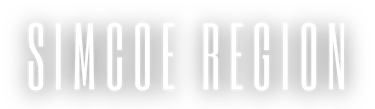 White Simcoe Region text in a tall sans-serif font centered on a solid black background.