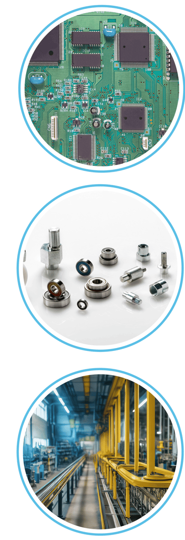 a group of different types of electronic components