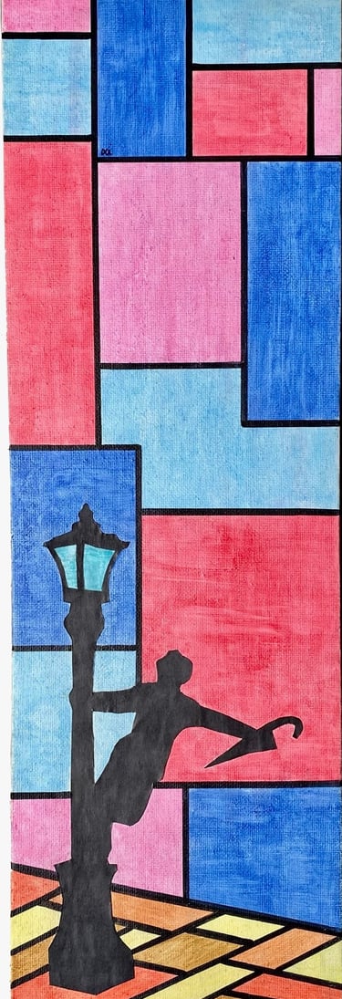 Toile tableau lampe Ligne couleurs maxime Risbourque