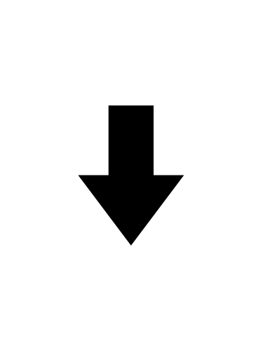 Minimalist black down arrow icon pointing downwards on a plain white background.