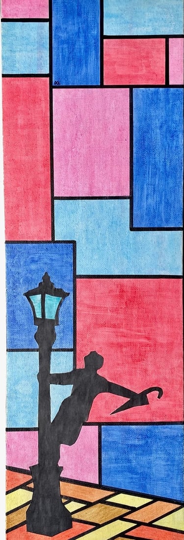 Toile tableau lampe Ligne couleurs maxime Risbourque